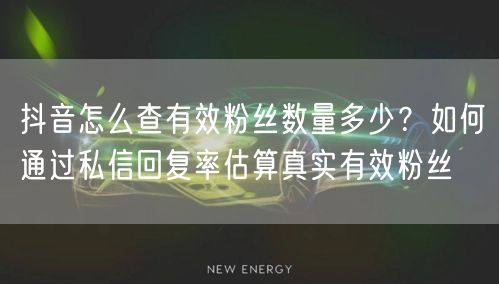 抖音怎么查有效粉丝数量多少？如何通过私信回复率估算真实有效粉