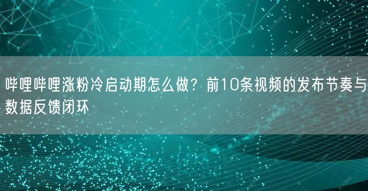 哔哩哔哩涨粉冷启动期怎么做？前10条视频的发布节奏与数据反馈闭环