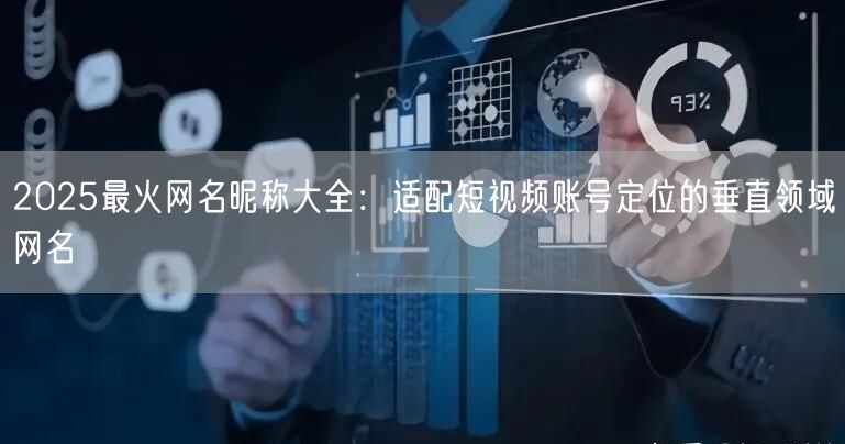 2025最火网名昵称大全:适配短视频账号定位的垂直领域网名